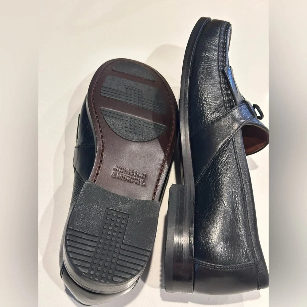 Johnston & Murphy Aragon‎ Black Leather Men's Loafers 10M